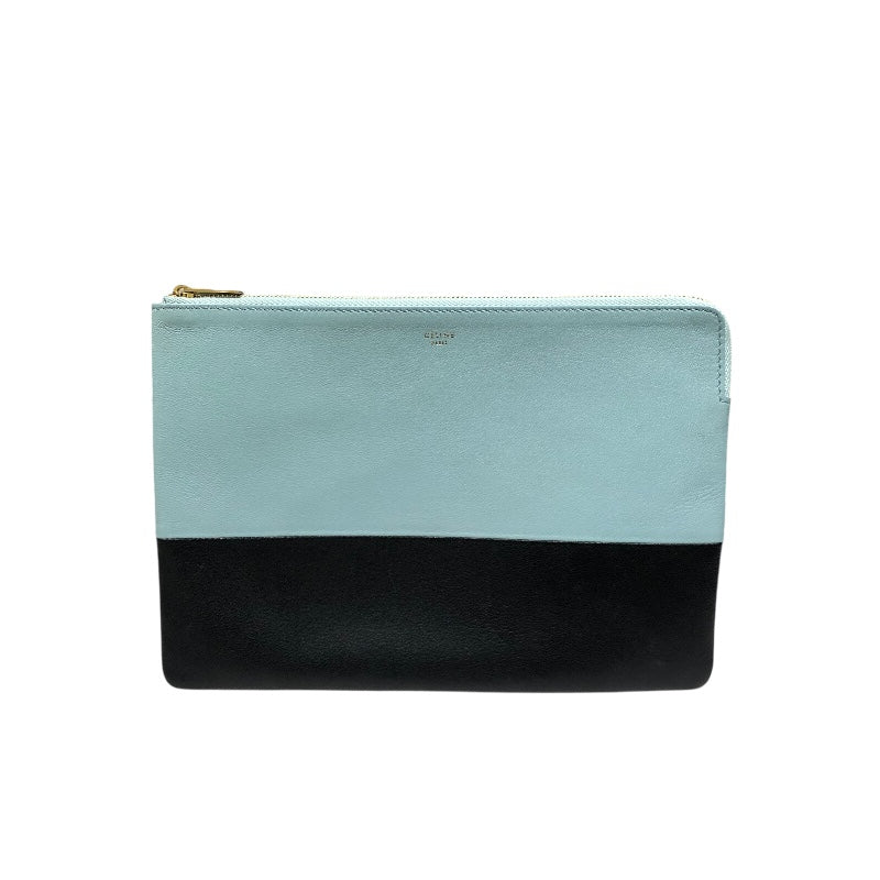 CÉLINE クラッチバッグ 水色と黒 CELINE セリーヌ クラッチバッグ - 水色x黒