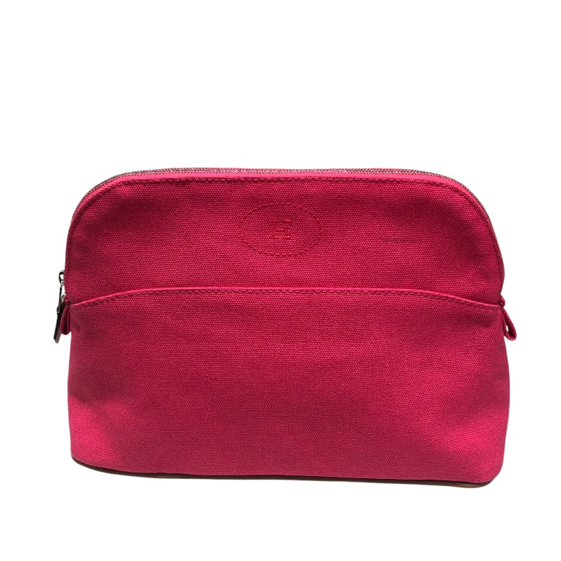 エルメス HERMES ボリードポーチ25 ピンク シルバー金具 トワル