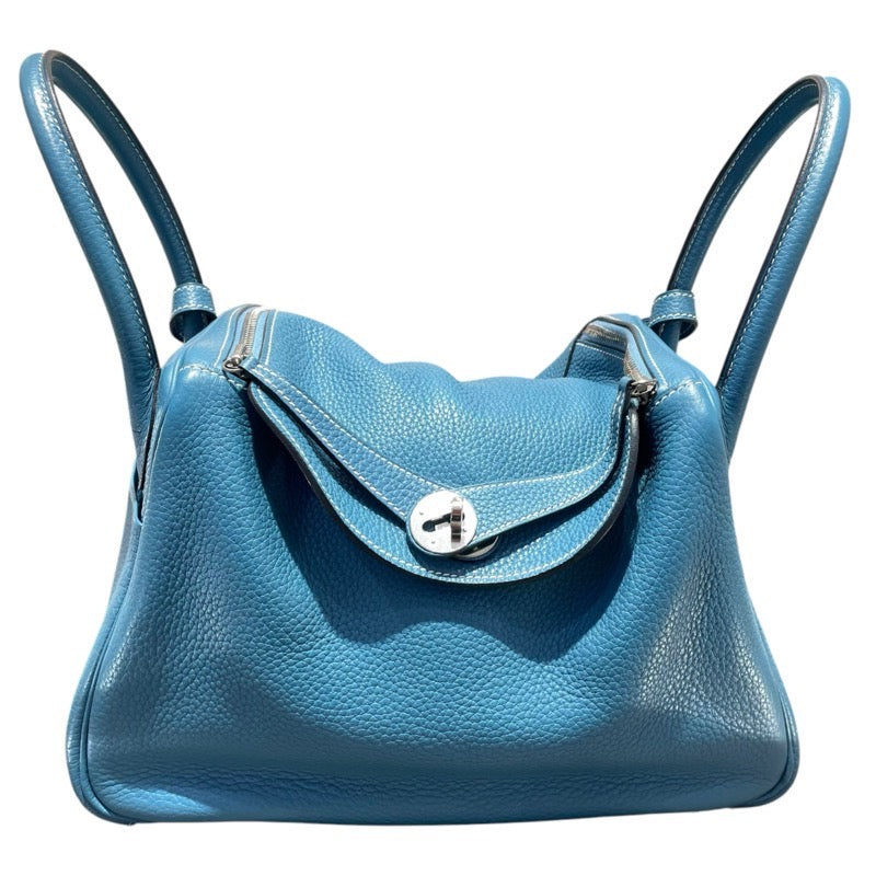 エルメス HERMES リンディ30 □P刻 ブルージーン SV金具