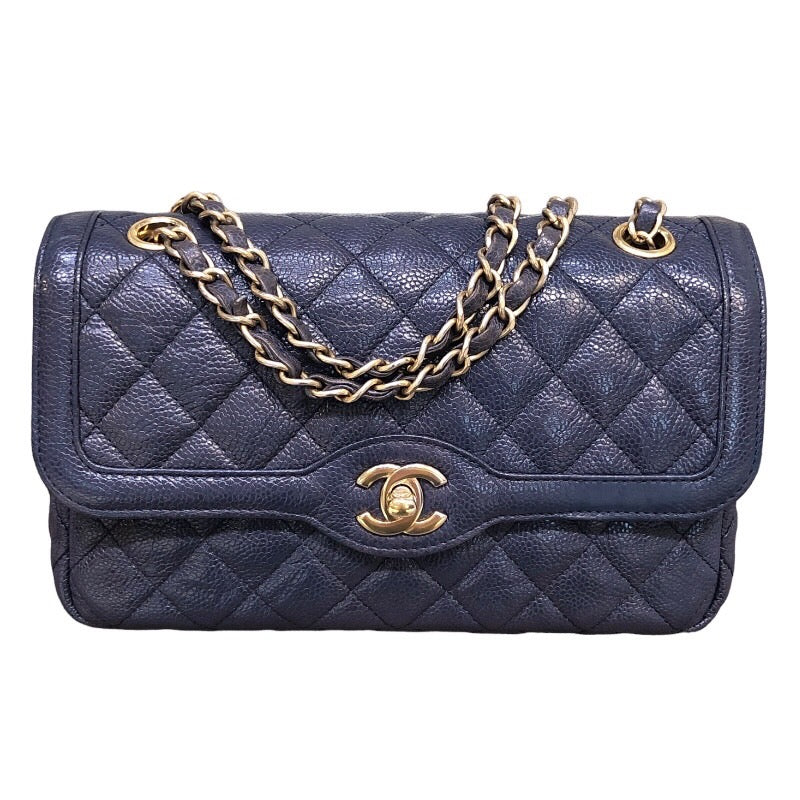 シャネル CHANEL マトラッセ23 Sフラップ ネイビー/ゴールド金具 キャビアスキン レディース ショルダーバッグ |  中古ブランドリユースショップ OKURA(おお蔵)