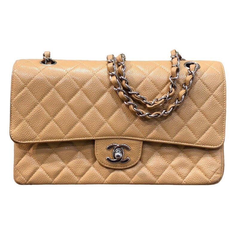 本日限り！【純正箱付】シャネル マトラッセ キャビアスキン 正規品保証Z119. シャネル CHANEL マトラッセ25 A01112 ベージュ シルバー金具