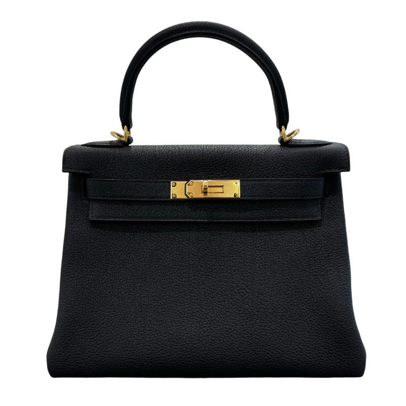 エルメス HERMES ケリー28 内縫い B刻印 ブラック×ゴールド金具 トゴ 