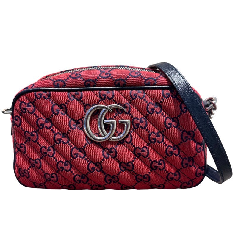 グッチ GUCCI GGマーモント キルティングスモールショルダー 447632 レッド・ブラック SV金具 GGキャンパス レディース シ |  中古ブランドリユースショップ OKURA(おお蔵)