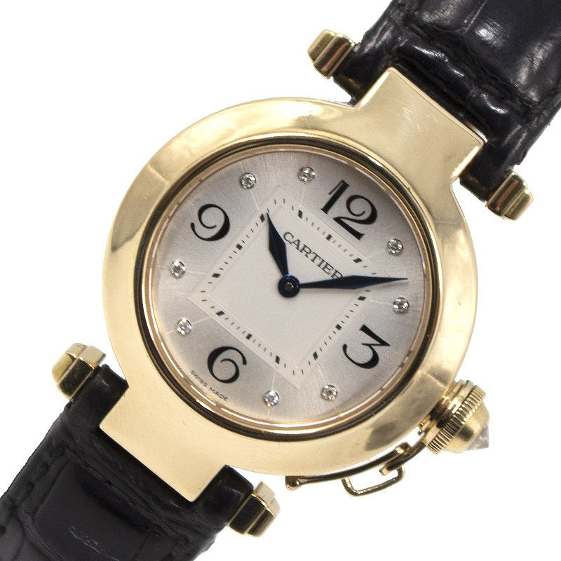 カルティエ Cartier パシャ 32mm WJ11891G K18YG/革ベルト クオーツ