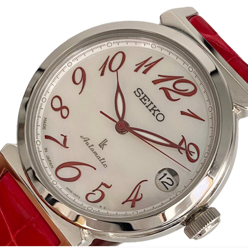 セイコー ルキア SSVM015 クロコダイルバンド レッド/シルバー 腕時計 ...