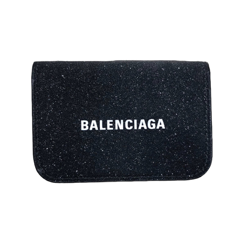 バレンシアガ コンパクトウォレット レザー  ブラック 三つ折り財布