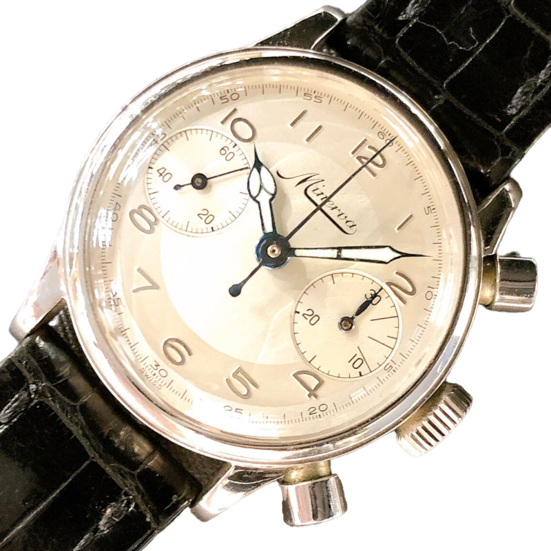 MINERVA クロノグラフ 1335 ステンレススチール 手巻き メンズ 腕時計