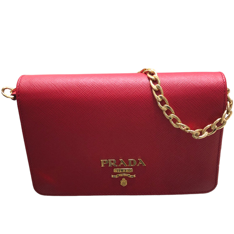 プラダ PRADA サファイアーノショルダーウォレット １BP006 レッド