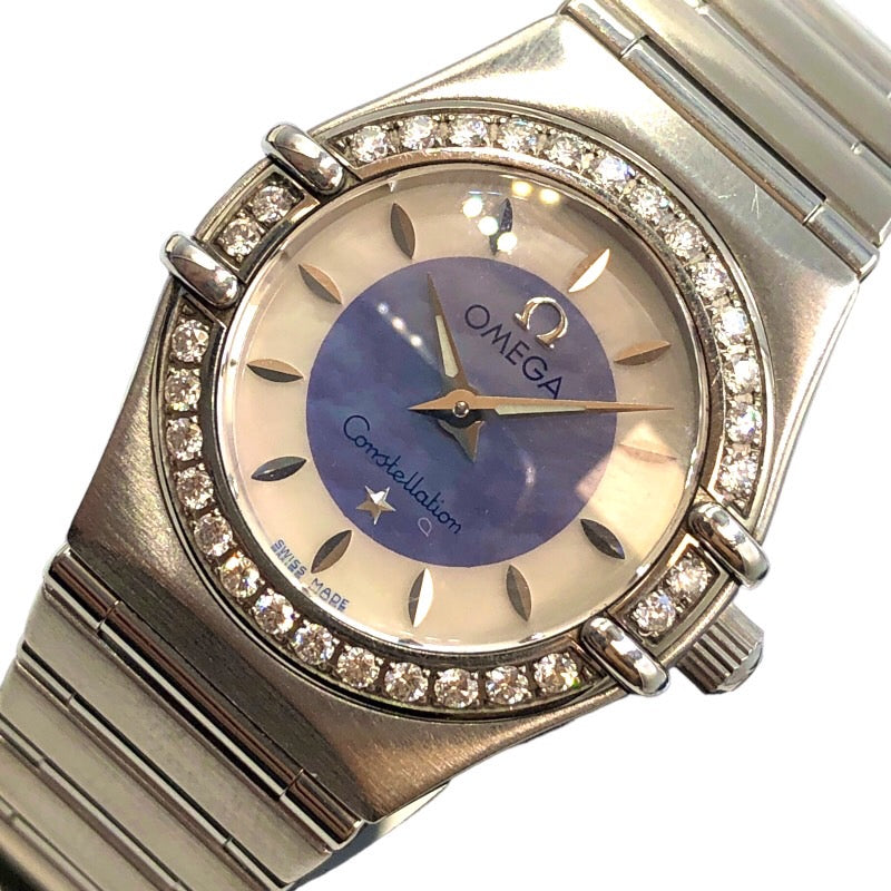 オメガ OMEGA コンステレーション ブルーシェル/ホワイトシェル ステンレススチール クオーツ レディース 腕時計