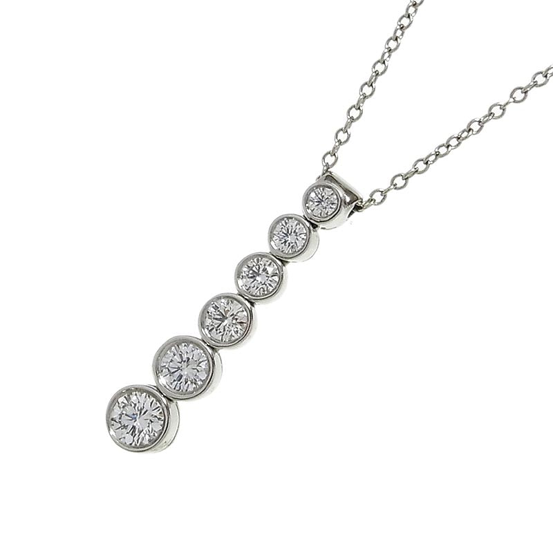 商品ランク新品(美品) ティファニー TIFFANY ジャズ グラジュエイテッド ダイヤ ネックレス PT950 プラチナ × ダイヤモンド 5石 ペンダント 8506