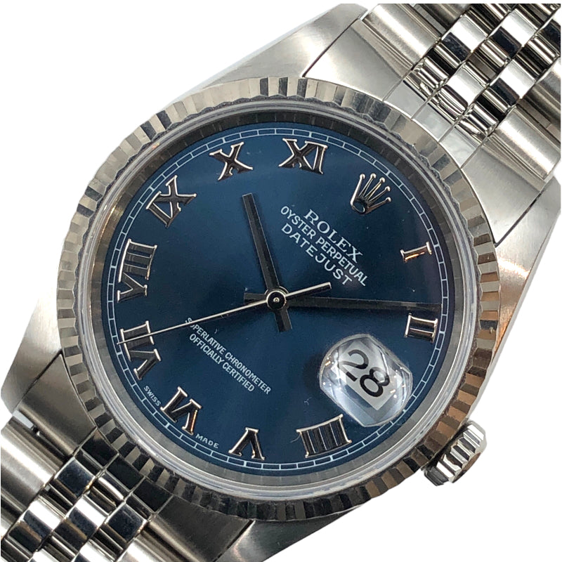 ロレックス ROLEX デイトジャスト 16234 U番 ブルー ステンレススチール、ホワイトゴールド 自動巻き メンズ 腕時計 |  中古ブランドリユースショップ OKURA(おお蔵)