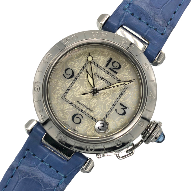カルティエ Cartier パシャC 2004年クリスマス限定モデル W3107199 SS/アリゲーターレザーベルト 自動巻き レディース 腕時計