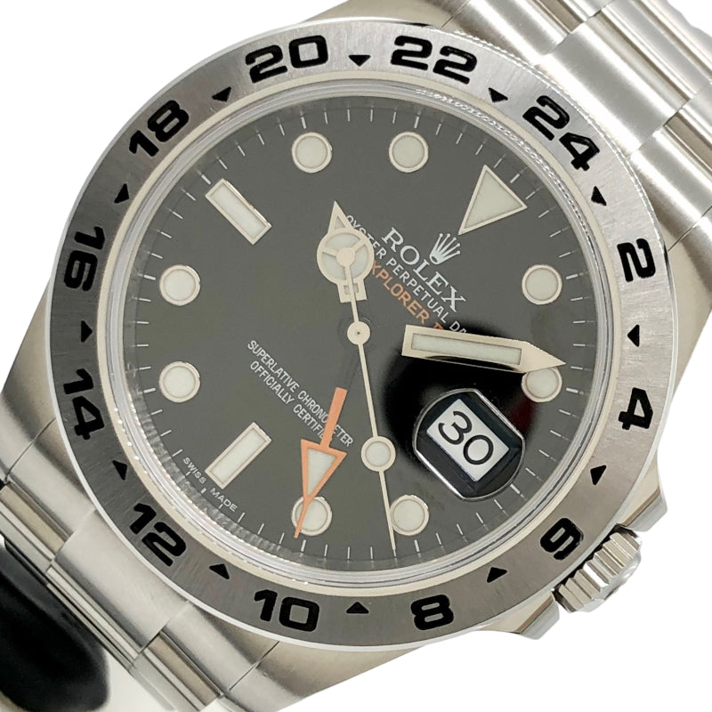 ロレックス ROLEX エクスプローラー2 216570 ブラック SS メンズ 腕時計