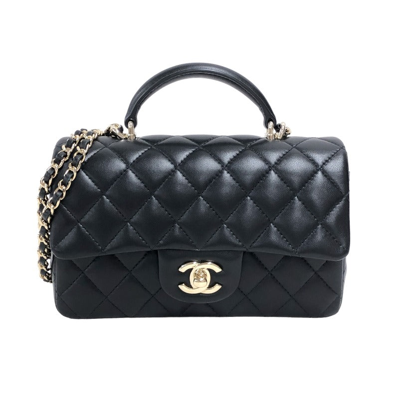 シャネル CHANEL ミニマトラッセ トップハンドル AS2431 ブラック