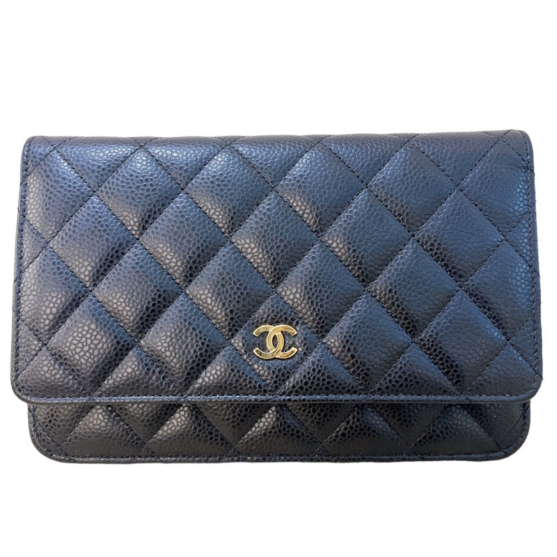 シャネル CHANEL チェーンウォレット AP0250 ブラック ゴールド金具