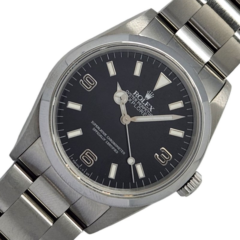 ロレックス ROLEX エクスプローラー1 ブラックアウト E番 14270 SS 自動巻き メンズ 腕時計 | 中古ブランドリユースショップ  OKURA(おお蔵)