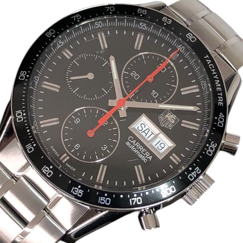 タグ・ホイヤー TAG HEUER カレラ　キャリバー16　クロノグラフ　デイデイト CV201AH.BA0725 ブラック ステンレススチール SS  メンズ 腕時計