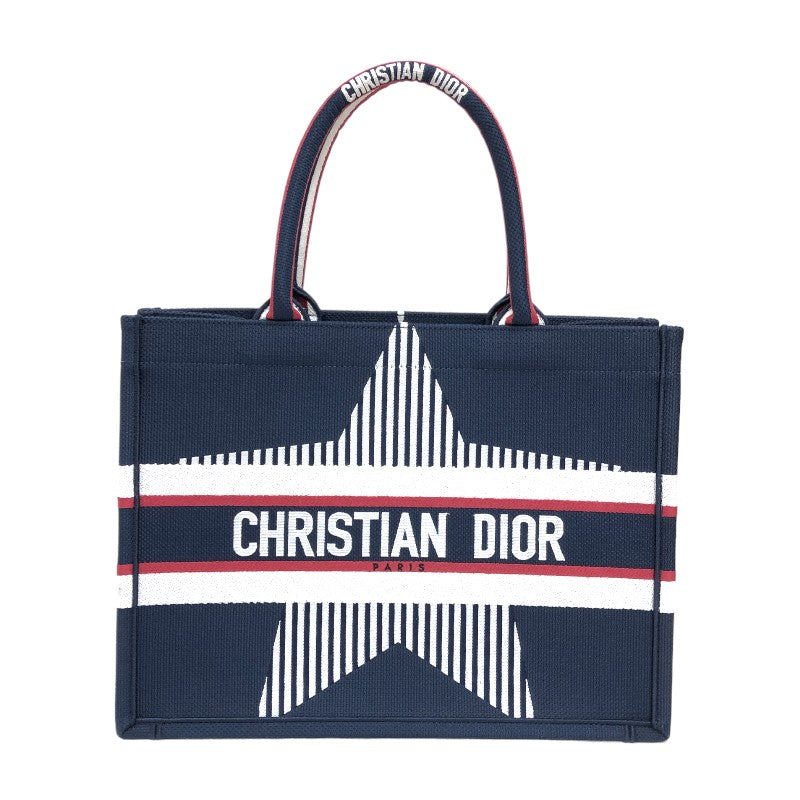 クリスチャン・ディオール Christian Dior ブックトート ミディアム M1296 ネイビー キャンバス レディース トートバッグ
