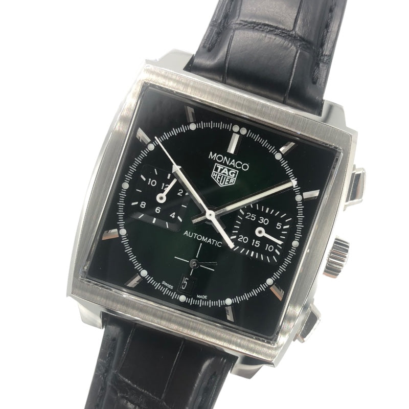 タグ・ホイヤー TAG HEUER モナコ グリーンダイヤル リミテッドエディション CBL2116.FC6497 グリーン  SS/アリゲーターレザーベルト メンズ 腕時計