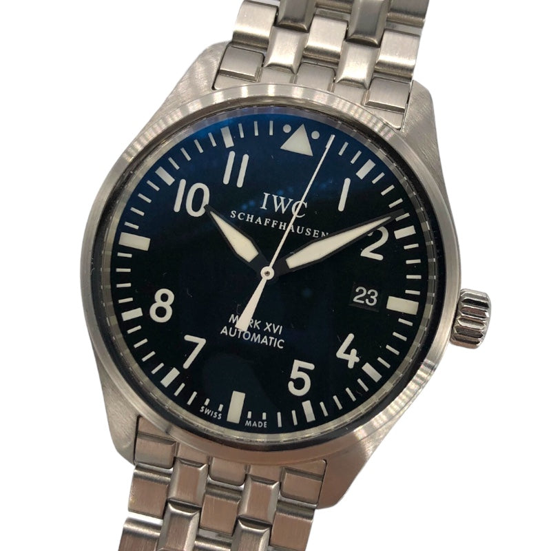 インターナショナルウォッチカンパニー IWC パイロットウォッチ マークXVI 16 IW325504 ブラック×シルバー SS 自動巻き メンズ  腕時計
