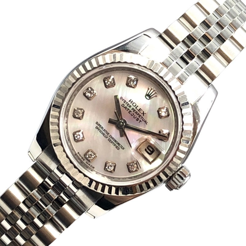ロレックス ROLEX デイトジャスト26　ピンクシェル 179174NG K18WG レディース 腕時計