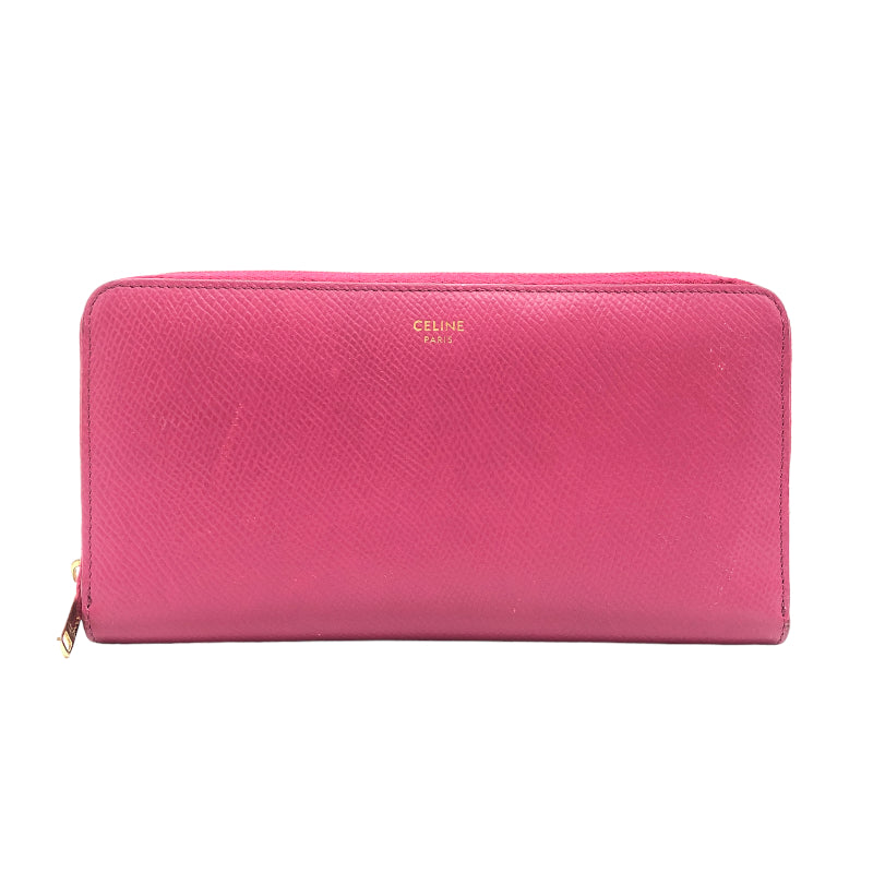 セリーヌ CELINE ラージジップウォレット 10B553 ピンク カーフ