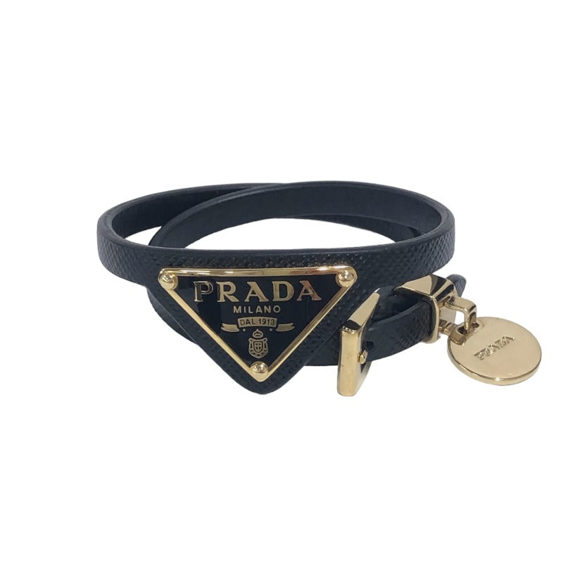 プラダ PRADA トライアングル ロゴ ネックレス ネロ ゴールド金具