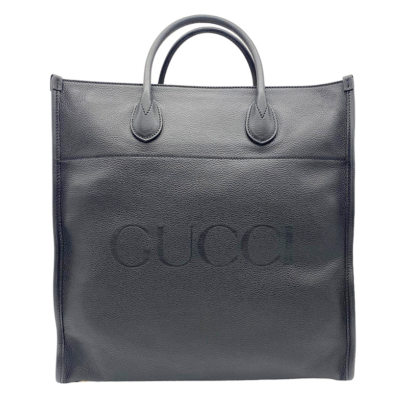 グッチ GUCCI ロゴ ミディアム トートバッグ 674850 ブラック/GD金具 レザー メンズ トートバッグ