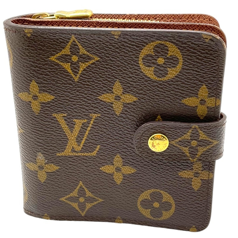 ルイ・ヴィトン LOUIS VUITTON コンパクトジップ M61667 モノグラム キャンパスモノグラム ユニセックス 二つ折り財布