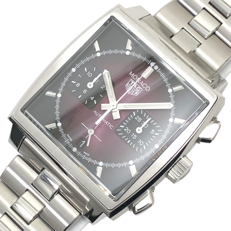 タグ・ホイヤー TAG HEUER モナコ キャリバーホイヤー02 クロノグラフリミテッド CBL2118.FC6518 パープル文字盤 SS メンズ  腕時計