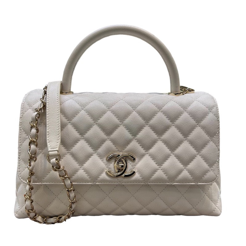 シャネル CHANEL ココハンドル29 A92991 ホワイト/GD金具 キャビア ...