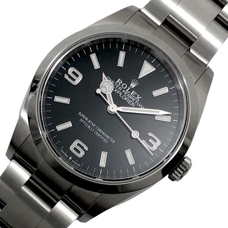 未使用 ロレックス ROLEX 124270 ランダムシリアル ブラック メンズ 腕時計