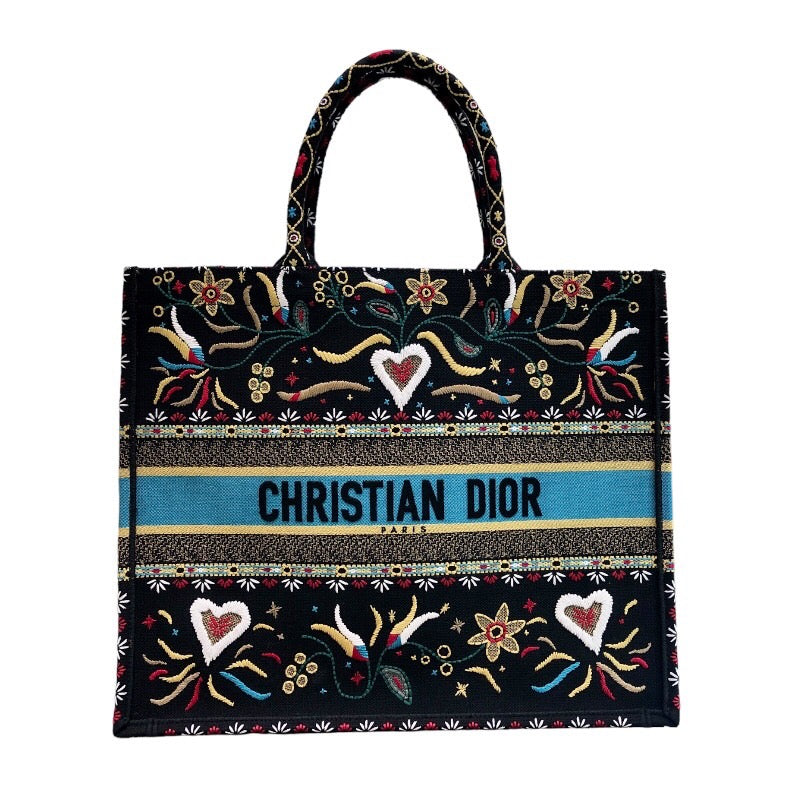 クリスチャン・ディオール Christian Dior ブックトートラージ マルチ・ブラック キャンバス レディース | 中古ブランドリユースショップ  OKURA(おお蔵)