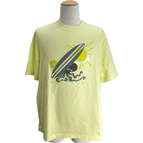 エルメス HERMES タコプリント半袖Tシャツ イエロー コットン メンズ