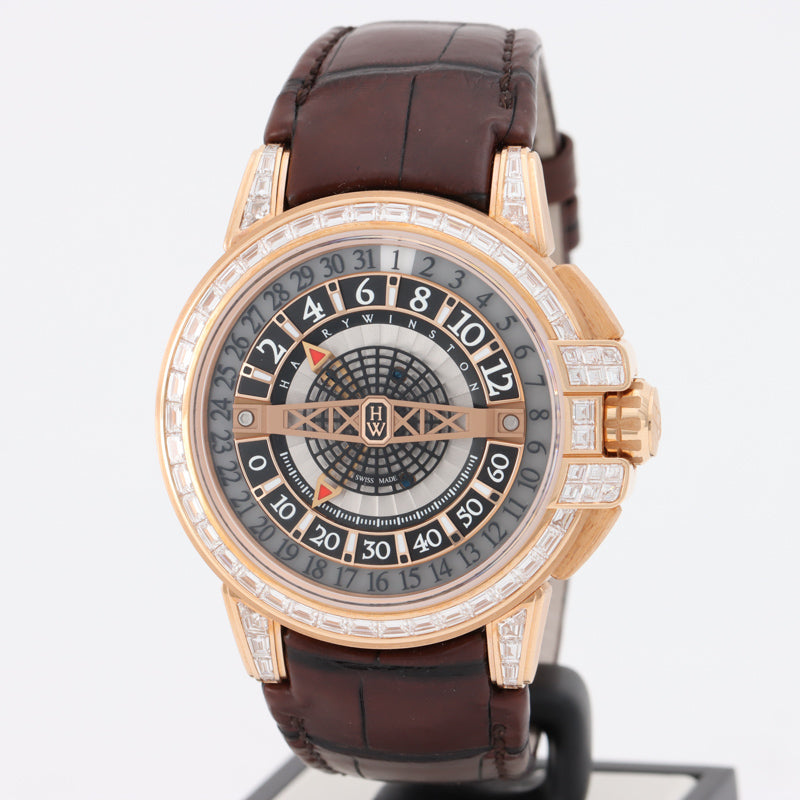 ハリーウィンストン HARRY WINSTON オーシャン・レトログラード バゲットダイヤversion OCEAHR42RR002 K18PG 自動巻き メンズ 腕時計