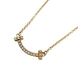 ティファニー TIFFANY＆CO Tスマイルダイヤネックレスミニ イエローゴールド 750 ジュエリー