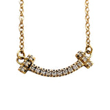 ティファニー TIFFANY＆CO Tスマイルダイヤネックレスミニ イエローゴールド 750 ジュエリー