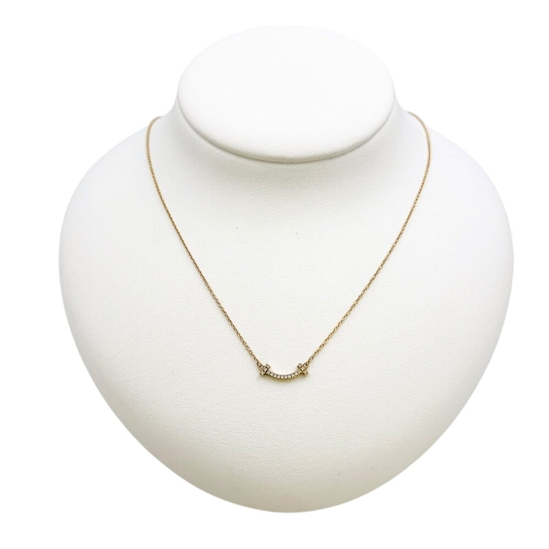 ティファニー TIFFANY＆CO Tスマイルダイヤネックレスミニ イエローゴールド 750 ジュエリー