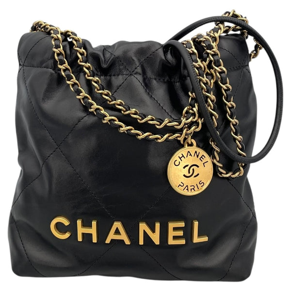 シャネル CHANEL CHANEL22 ミニ AS3980 ブラック GD金具 カーフ レディース ショルダーバッグ