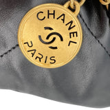 シャネル CHANEL CHANEL22 ミニ AS3980 ブラック GD金具 カーフ レディース ショルダーバッグ
