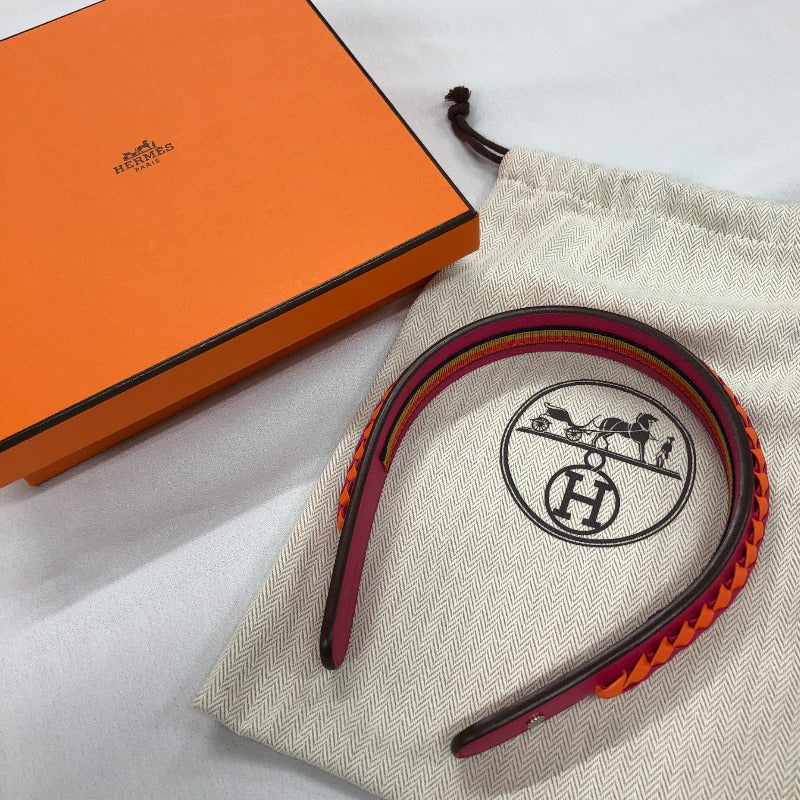 【ネット限定】エルメス HERMES ヘアバンド グレンダ カチューシャ ヴォースイフト ピンク レディース その他ファッション雑貨