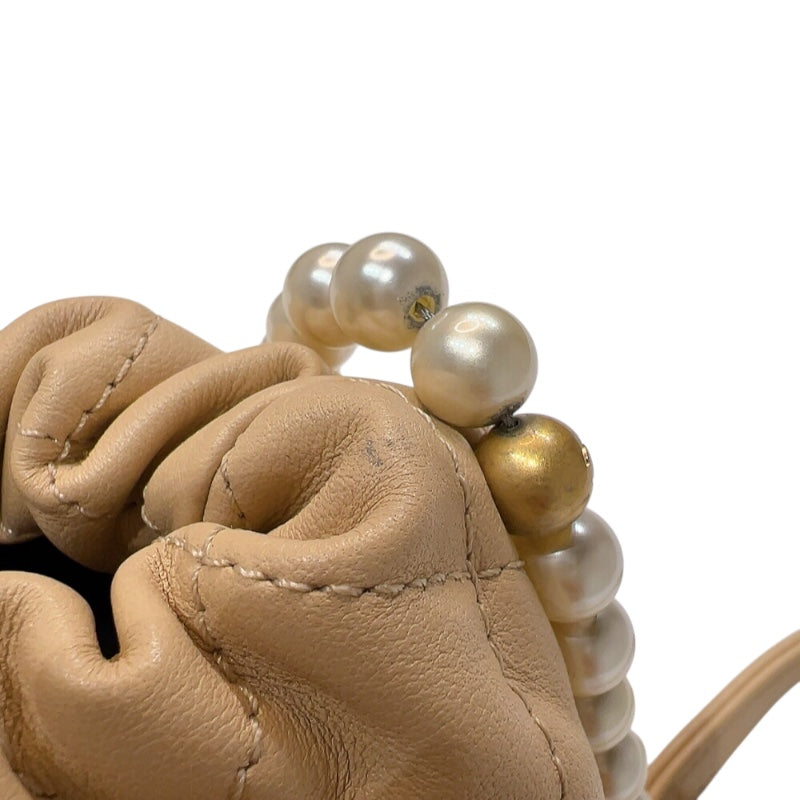 シャネル CHANEL マトラッセ　パールチェーンショルダーバッグ AS2529 ベージュ　ゴールド金具  ラムスキン レディース ショルダーバッグ