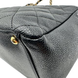 シャネル CHANEL PTTチェーンハンドバッグ A18004 7番台 ブラック ゴールド金具 キャビアスキン レディース ハンドバッグ