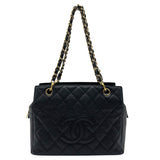 シャネル CHANEL PTTチェーンハンドバッグ A18004 7番台 ブラック ゴールド金具 キャビアスキン レディース ハンドバッグ