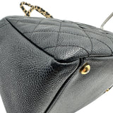 シャネル CHANEL PTTチェーンハンドバッグ A18004 7番台 ブラック ゴールド金具 キャビアスキン レディース ハンドバッグ