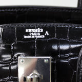 エルメス HERMES バーキン30 □H刻 ブラック シルバー金具 ポロサス レディース ハンドバッグ