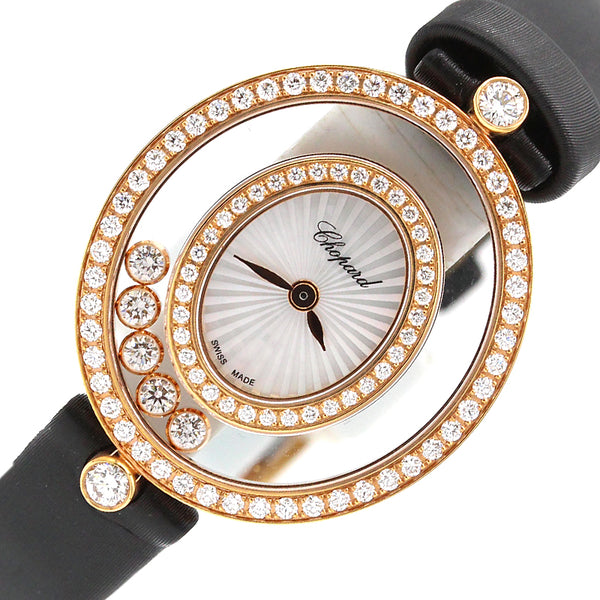ショパール Chopard ハッピーダイヤモンド 204292-5201 ホワイト K18PG クオーツ レディース 腕時計