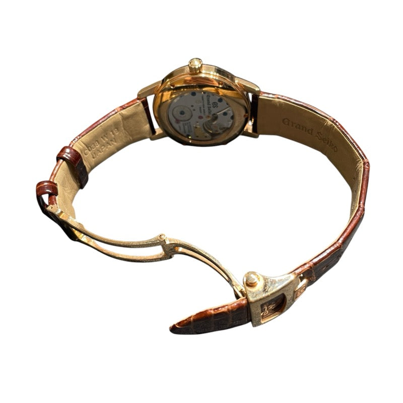 セイコー SEIKO グランドセイコー エレガンスコレクション  SBGW260 アイボリー PG/K18PG純正クロコバンド 手巻き メンズ 腕時計