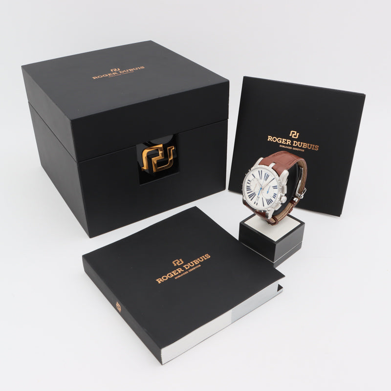 ロジェ・デュブイ ROGER DUBUIS エクスカリバー42 DBEX0388 シルバー  SS/革ベルト 自動巻き メンズ 腕時計
