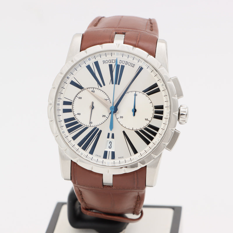 ロジェ・デュブイ ROGER DUBUIS エクスカリバー42 DBEX0388 シルバー  SS/革ベルト 自動巻き メンズ 腕時計